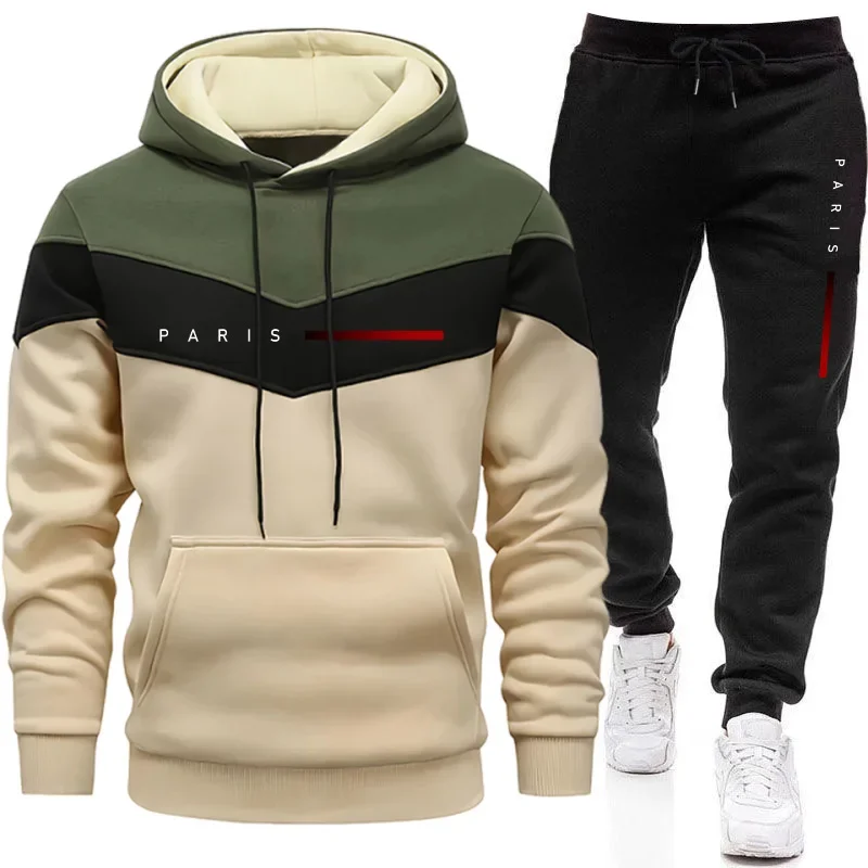 Street Fashion Male - Paris Fashion Men's Hoodies Set Daily
