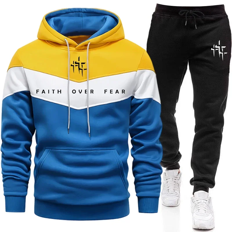 Faith Over Fear Men's Tracksui - Street Fashion Male ulasan dan harga