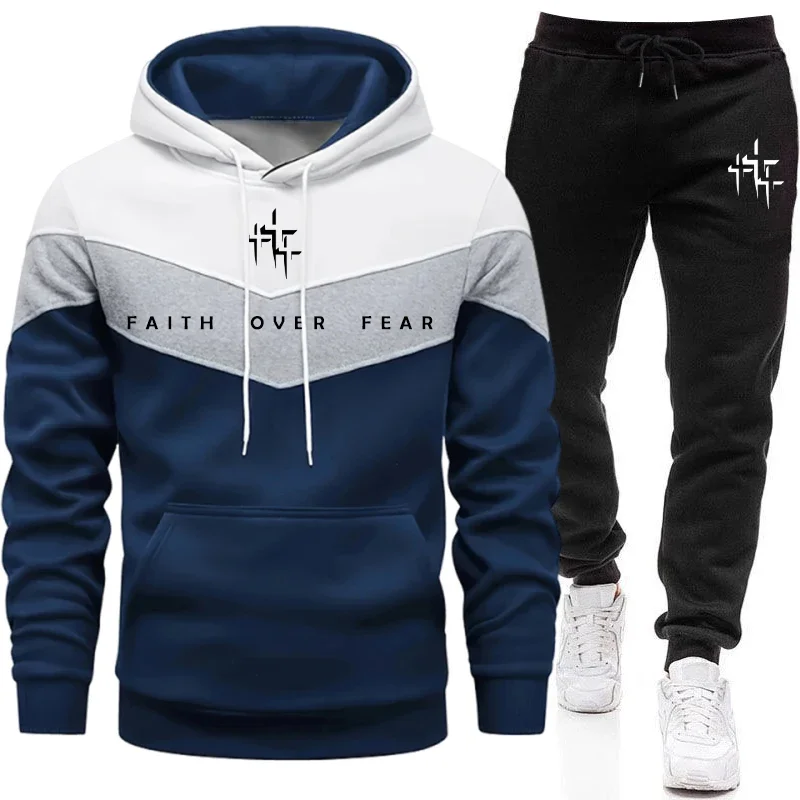 Faith Over Fear Men's Tracksui - Street Fashion Male ulasan dan harga
