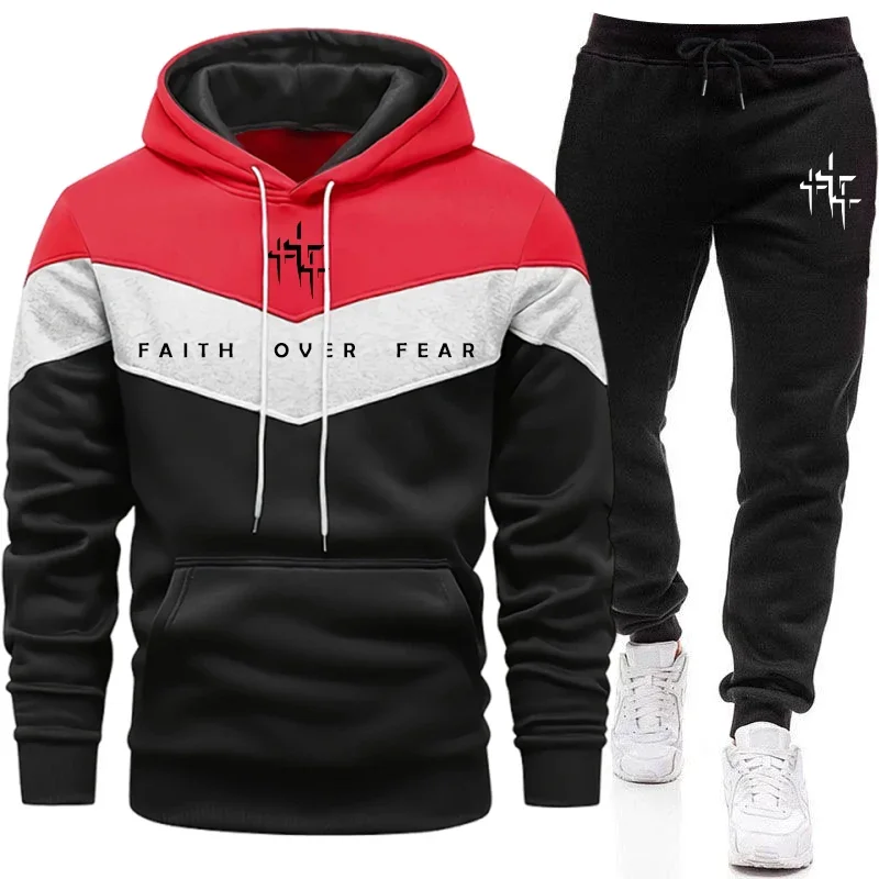 Faith Over Fear Men's Tracksui - Street Fashion Male ulasan dan harga
