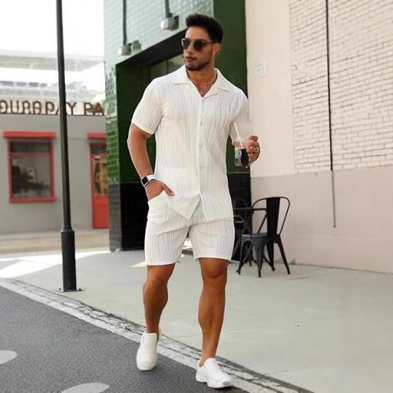 Men's 2 Piece Outfits Short Sl - Street Fashion Styles ulasan dan harga