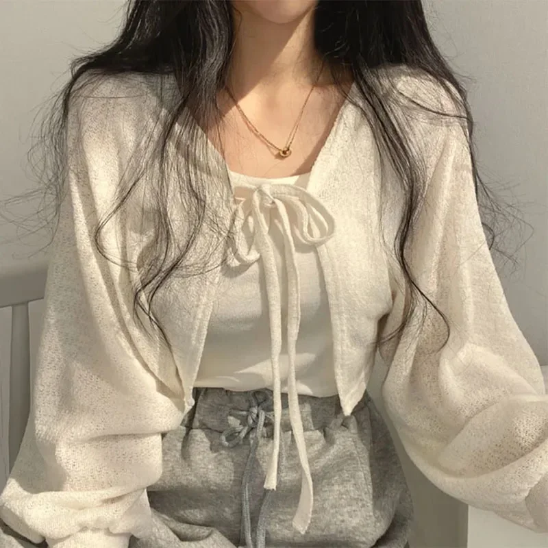 Summer Women Knitted Cardigan  - Korean Street Fashion Female ulasan dan harga