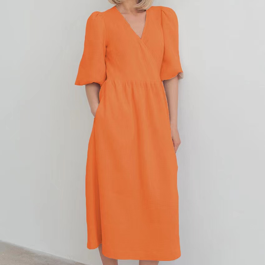 Fashionable Lace up Bubble Sle - Street Fashion Dress ulasan dan harga