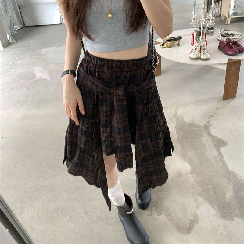 Fashion Irregular Vintage Plai - Korean Street Fashion Female ulasan dan harga
