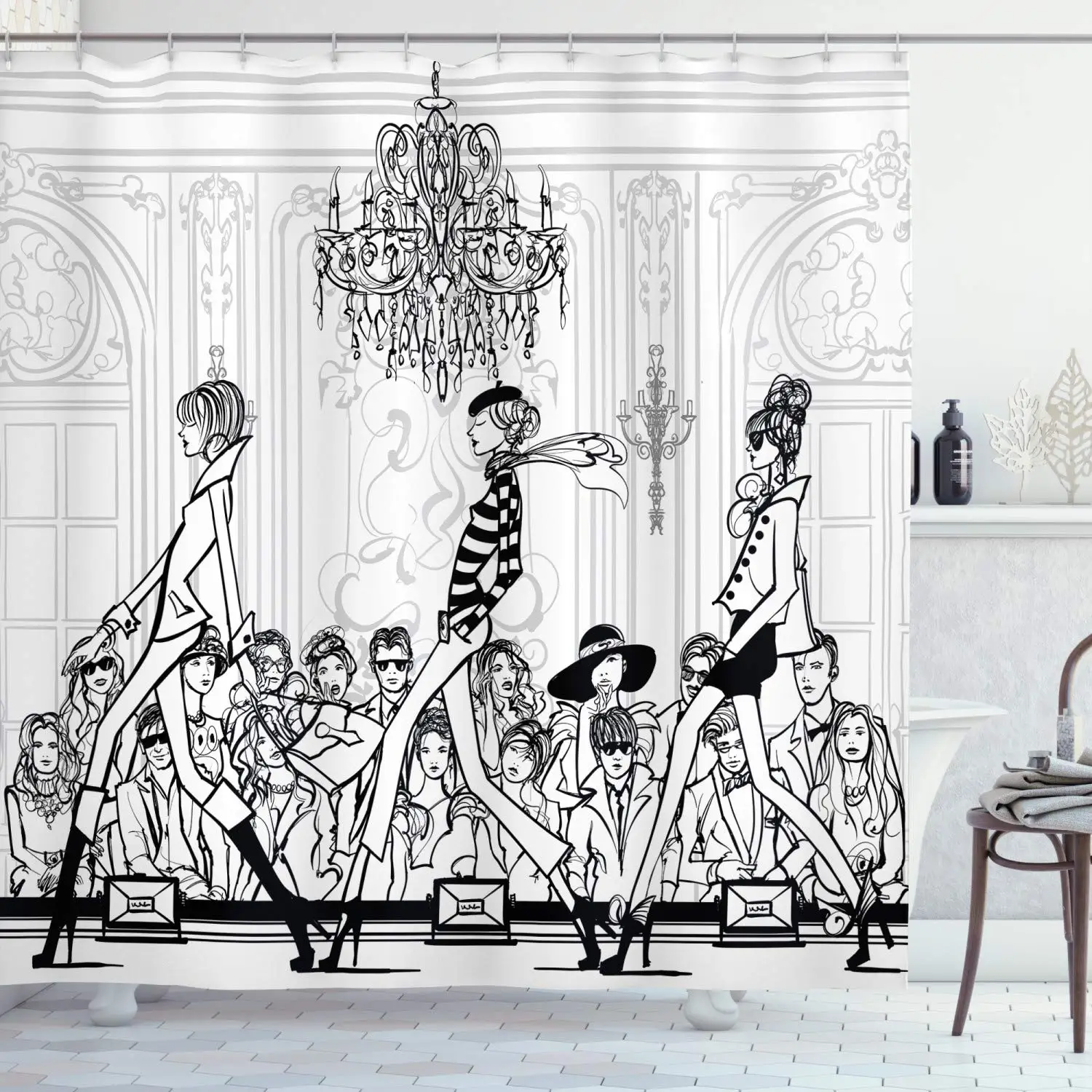 Fashion Woman Shower Curtain M - Street Fashion Pose ulasan dan harga