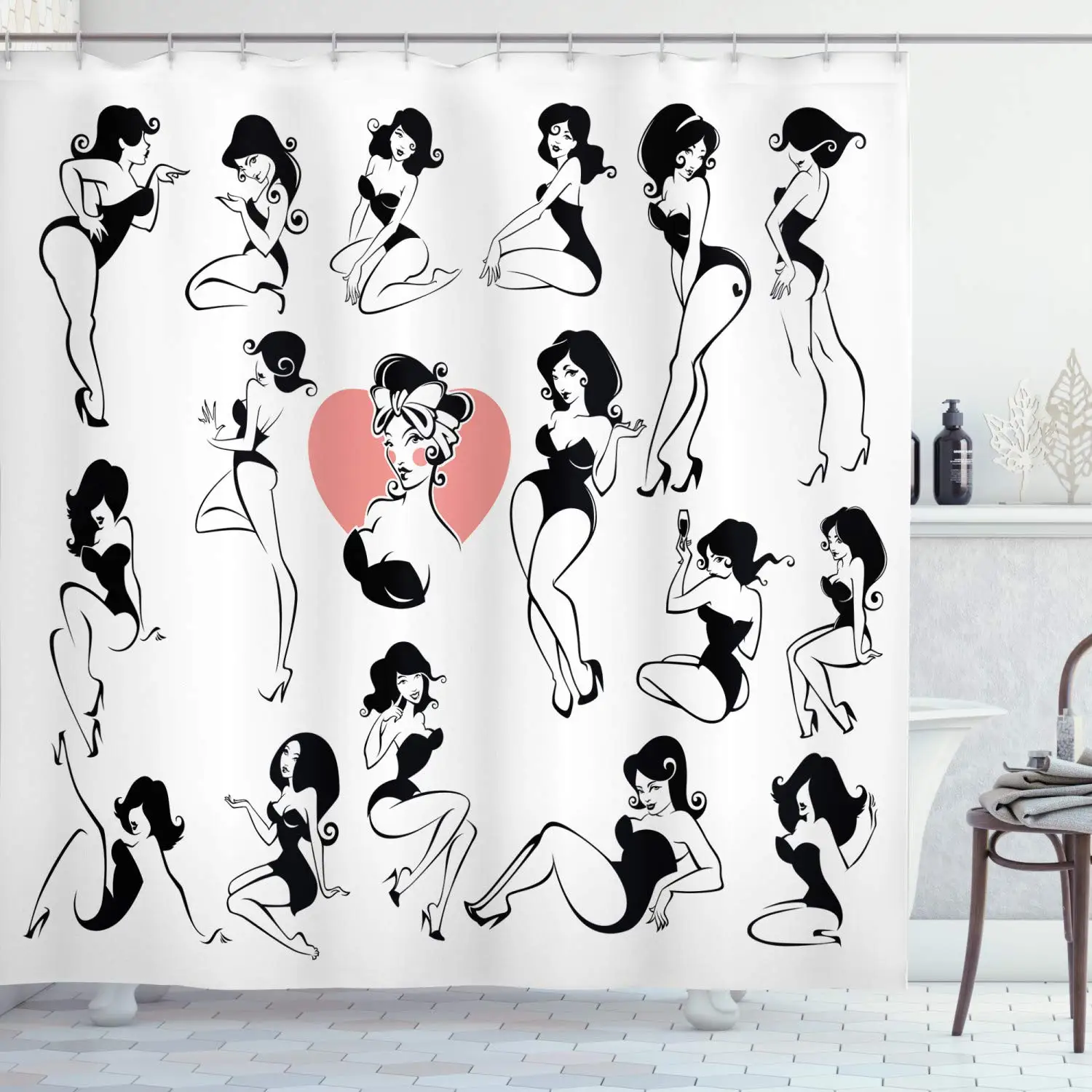 Fashion Woman Shower Curtain M - Street Fashion Pose ulasan dan harga