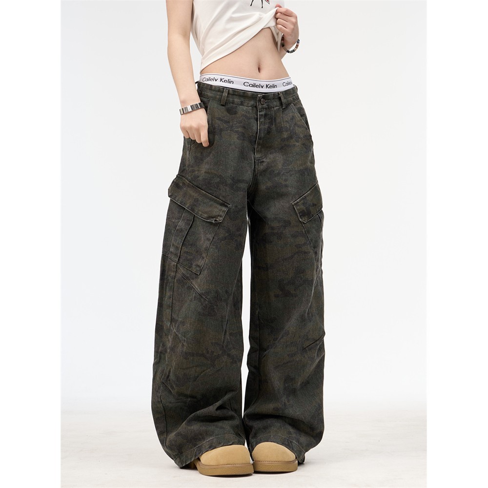 Camouflage Work Pants Unisex C - Street Fashion Styles ulasan dan harga