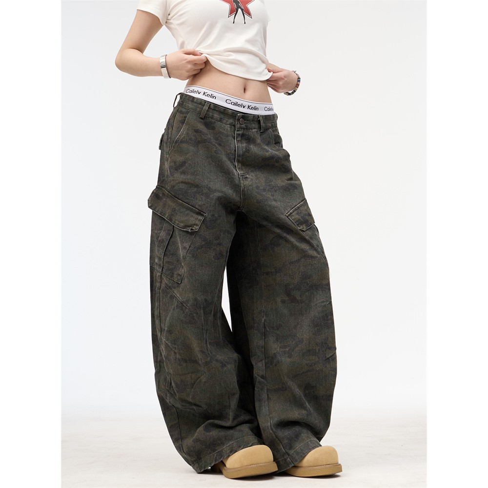 Camouflage Work Pants Unisex C - Street Fashion Styles ulasan dan harga