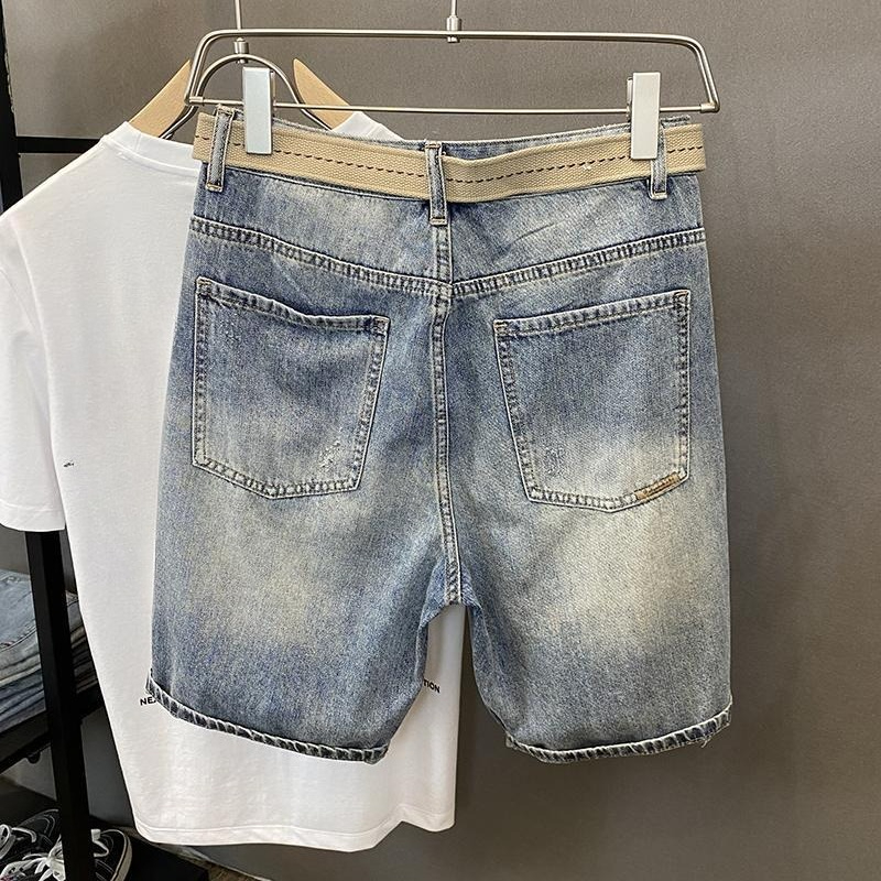 Light Blue Ripped Baggy Short  - Distressed Jean Rip ulasan dan harga
