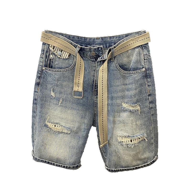 Light Blue Ripped Baggy Short  - Distressed Jean Rip ulasan dan harga