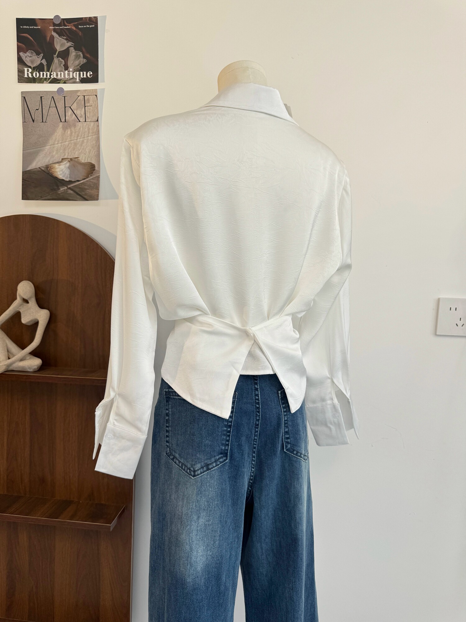 Female Satin Lapel Blouse Autu - Korean Street Fashion Female ulasan dan harga