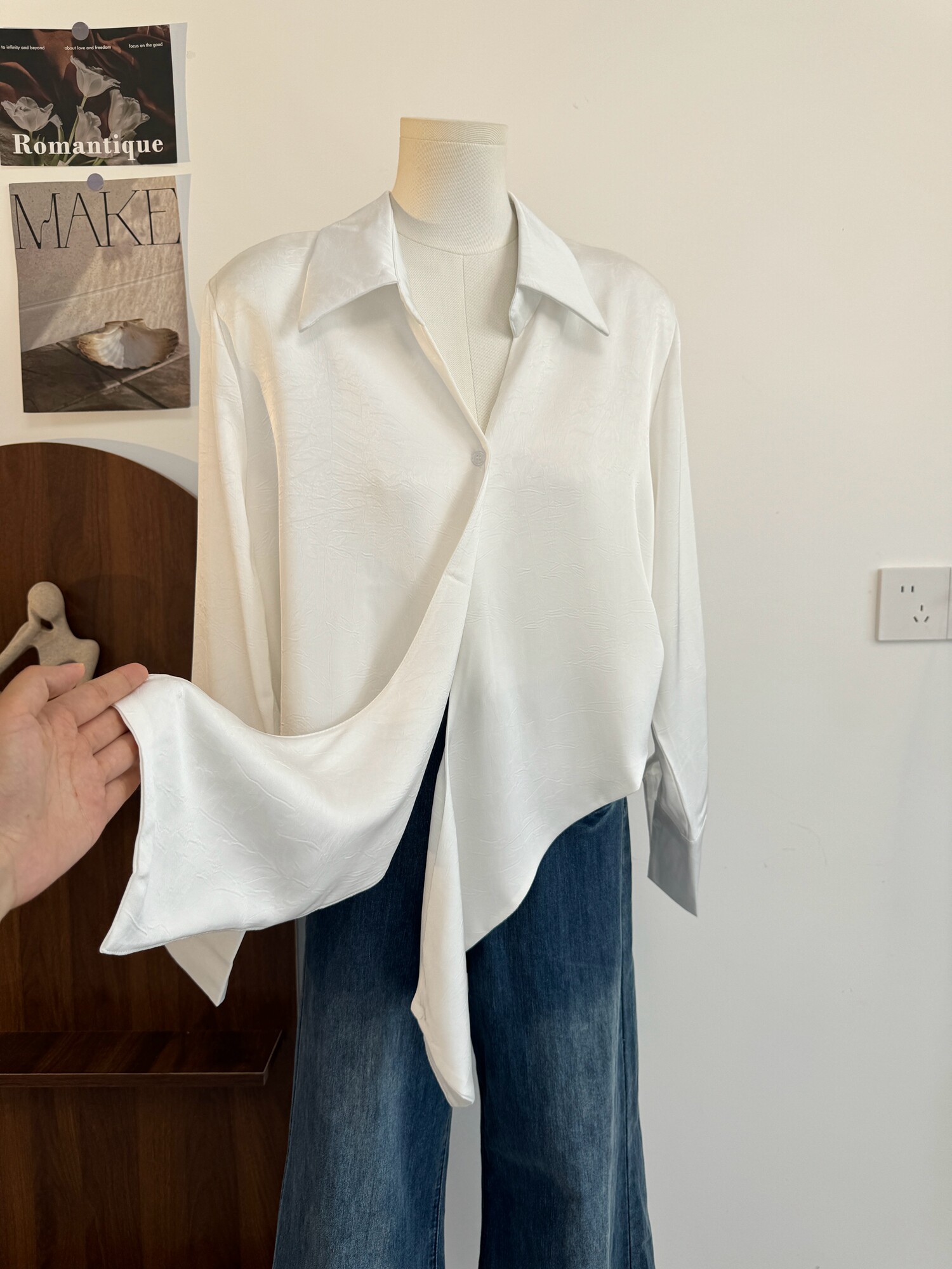 Female Satin Lapel Blouse Autu - Korean Street Fashion Female ulasan dan harga