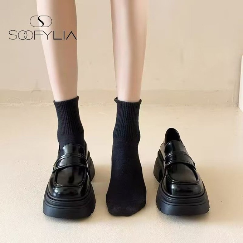 Women's Black Chunky Platform  - Street Fashion Styles ulasan dan harga
