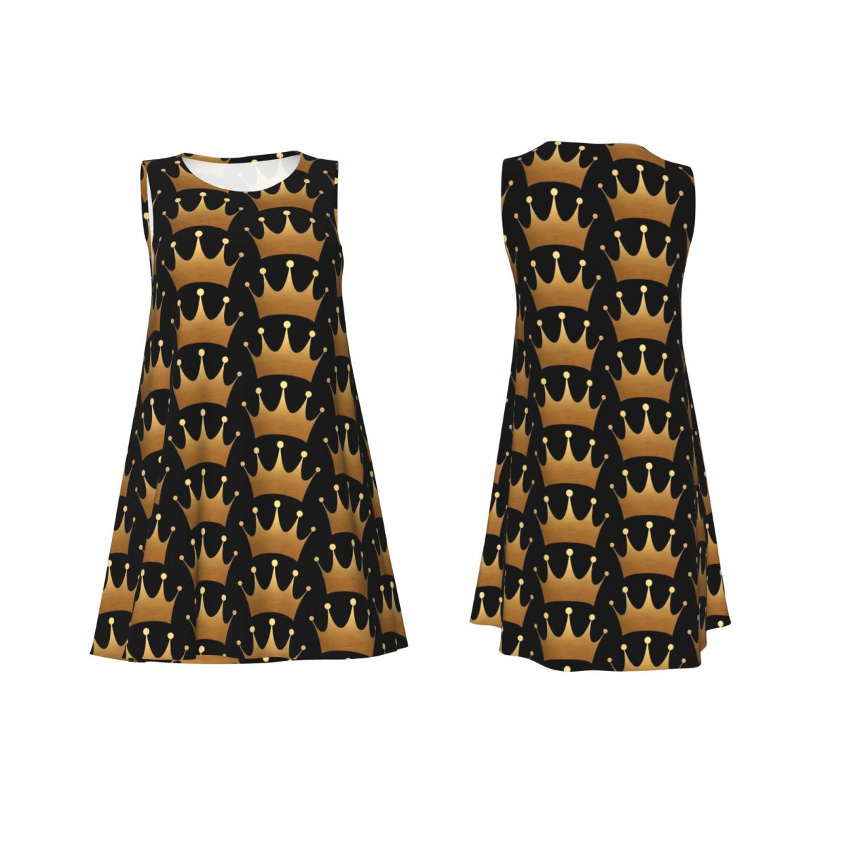 Queen Print Dress Gold Crown P - Queen Street Fashion ulasan dan harga