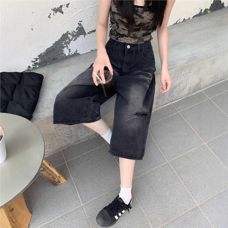 Hole Jeans Women Calf Length P - Distressed Jean Rip ulasan dan harga