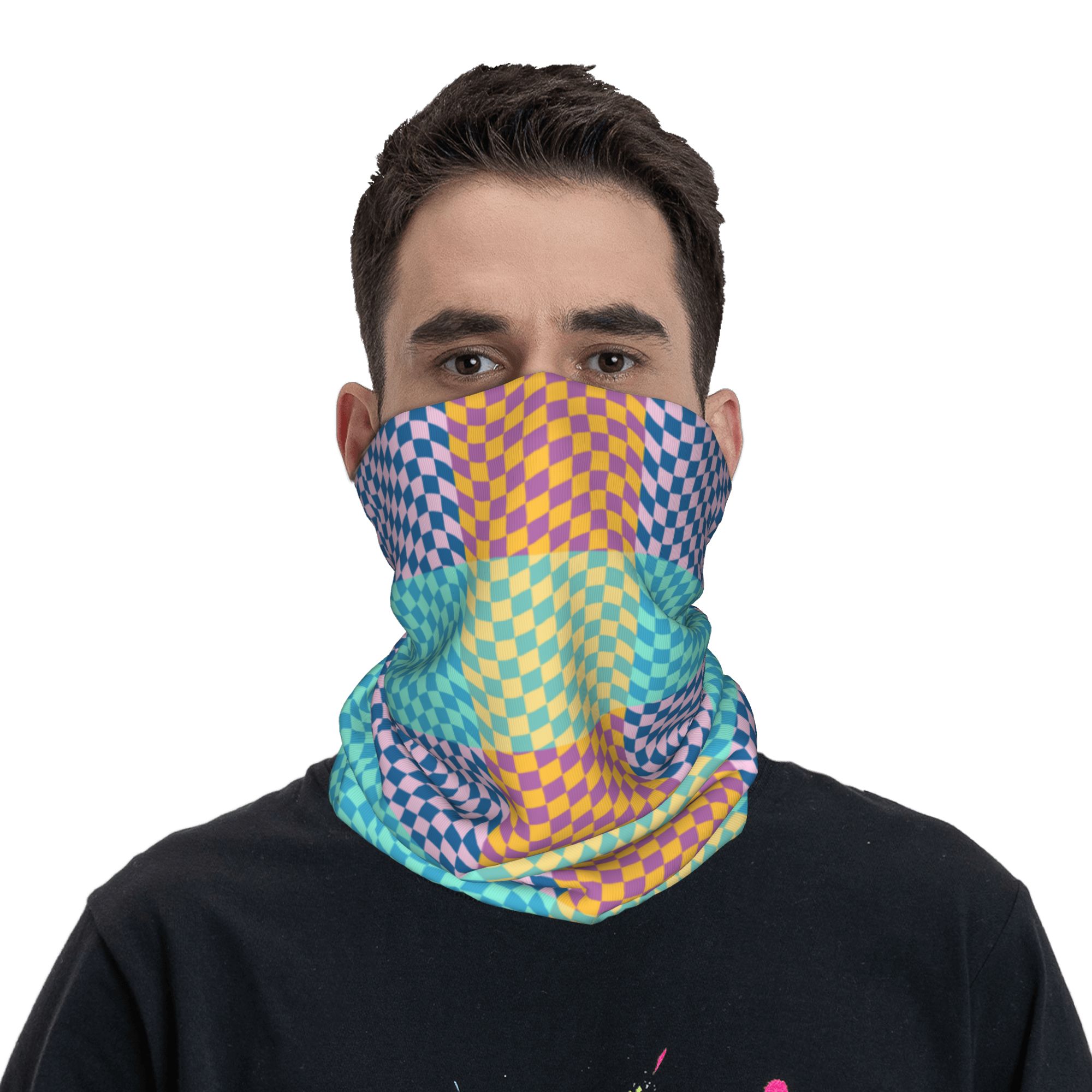 Custom Colored Checkered Banda - Balaclava Face Mask ulasan dan harga