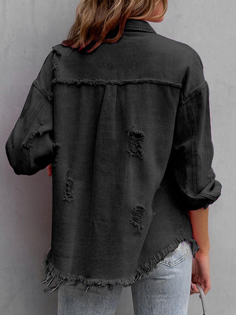 Women's Fashion Casual Ripped  - Distressed Jean Rip ulasan dan harga
