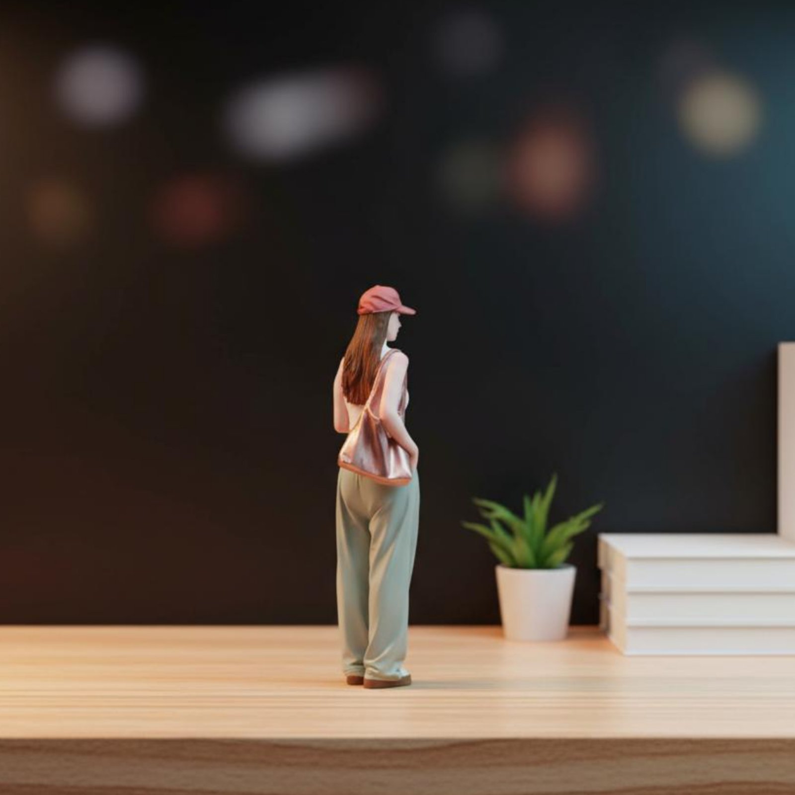 Girl Figure Holding Coffee Col - Street Fashion Pose ulasan dan harga