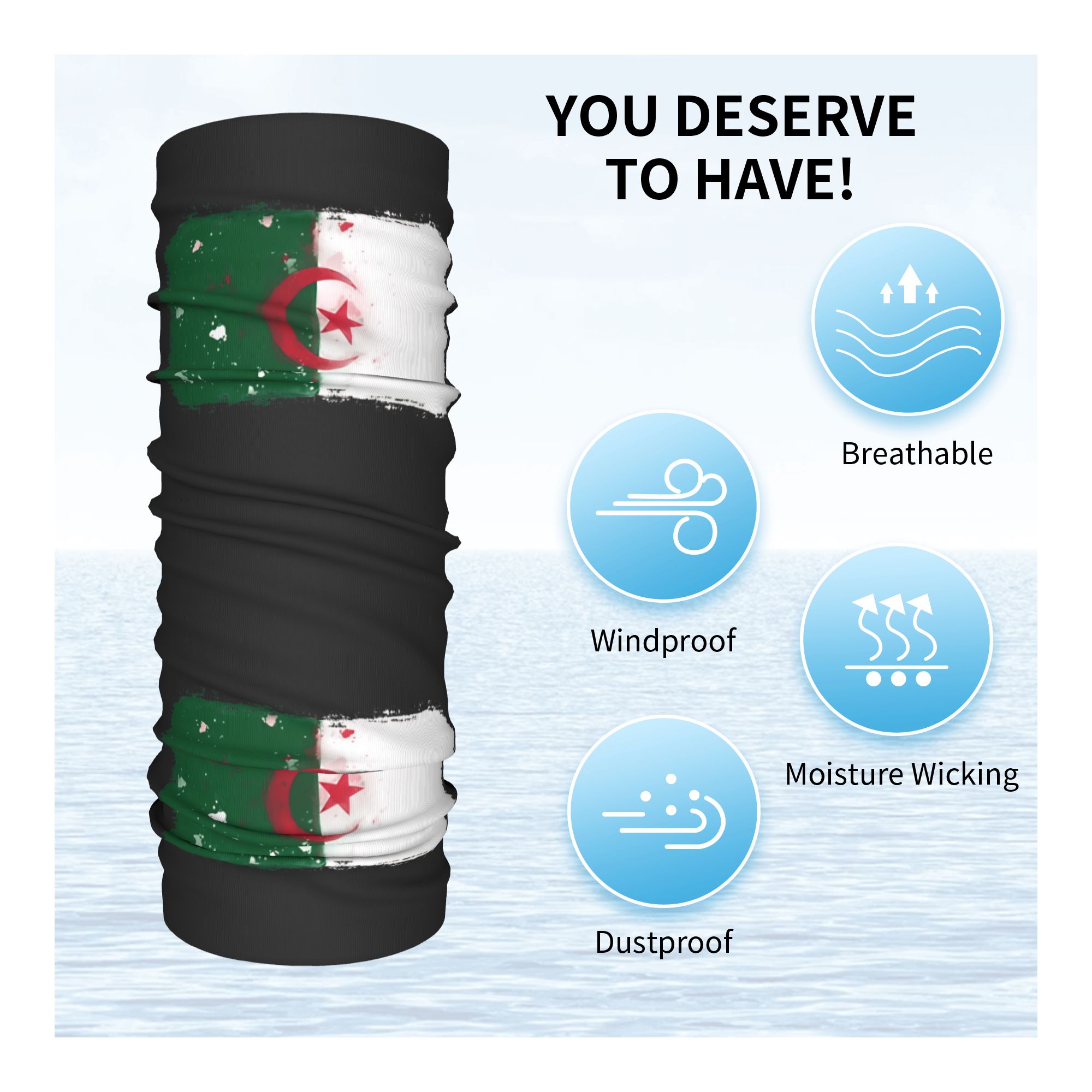 Flag of Algeria Bandana  Retro - Balaclava Face Mask ulasan dan harga
